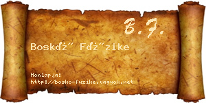 Boskó Füzike névjegykártya